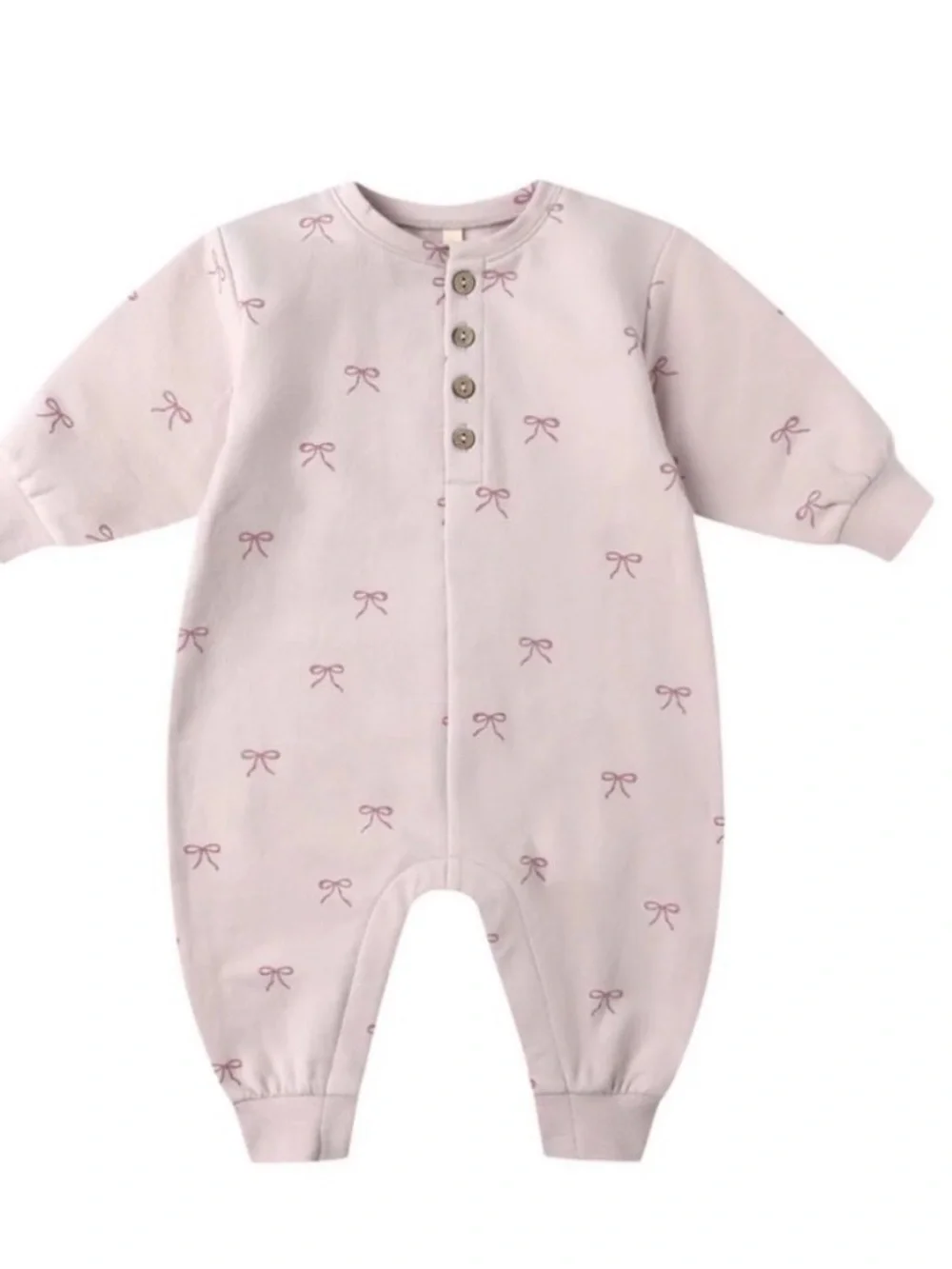 Quincy Mae Light Pink Bow-Print One-Piece Bodysuit